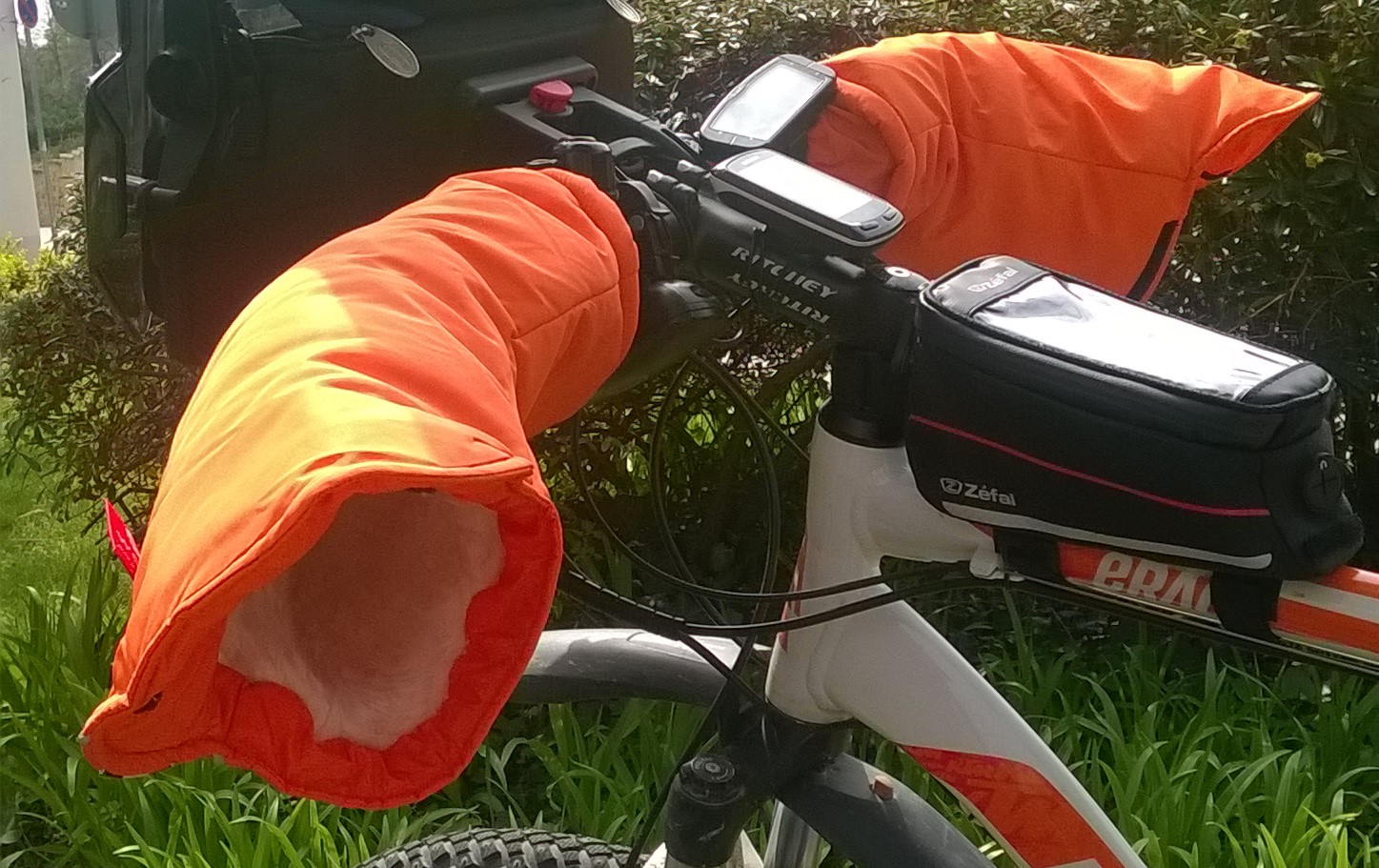 Fahrrad Handschuhe Winter orange